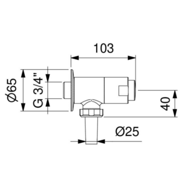 Flussometro temporizzato WC 3/4″ serie MODERN a parete con comando a pulsante, modello 08060/1-34 di Idral.