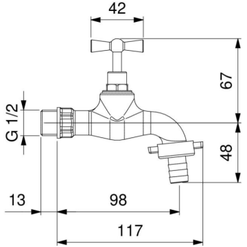 rubinetto portagomma 1/2″ modello 0151G12 di Idral