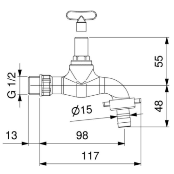 rubinetto portagomma 1/2″ modello 0152G12 di Idral