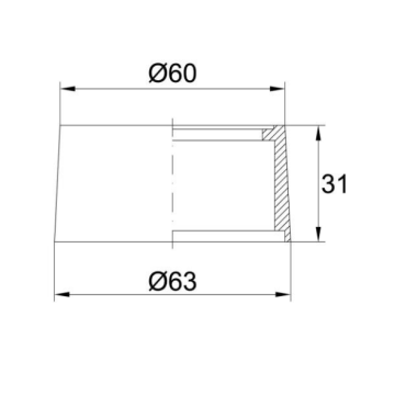 Distanziale in ABS cromato da 30 mm per pilette, modello 0400DI di Idral