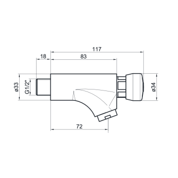Rubinetto temporizzato lavabo serie CLASSIC a parete con comando a pulsante, modello 08000/E di Idral