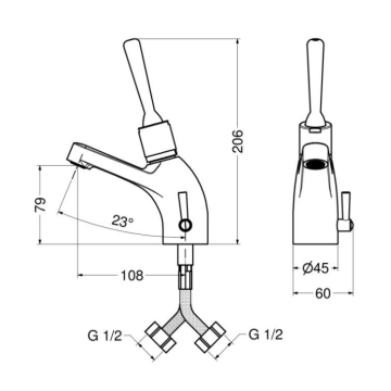 Miscelatore temporizzato lavabo serie CLASSIC modello 08013A
