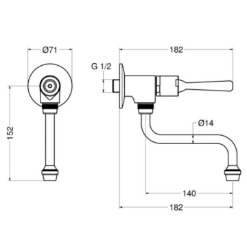 rubinetto temporizzato lavabo/lavello serie CLASSIC modello 08016A di Idral