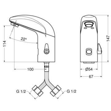 miscelatore elettronico per lavabo serie ONE modello 02512/R di Idral