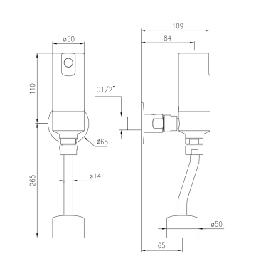 Rubinetto elettronico per orinatoio serie ONE a fotocellula, modello 02520/1 di Idral