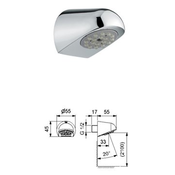 Soffione doccia antivandalo fisso anti-impiccagione - Idral