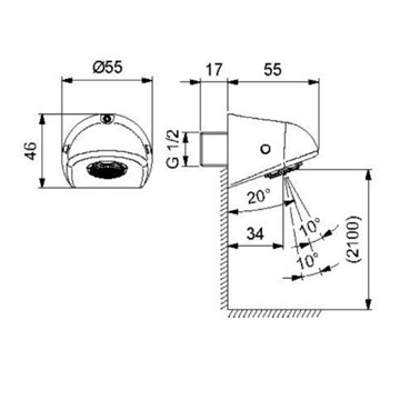 Soffione doccia antivandalo orientabile anti-impiccagione - Idral