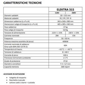 Saldatrice Manicotti Elettrofusione Ø20-315mm Scanner Elektra 315