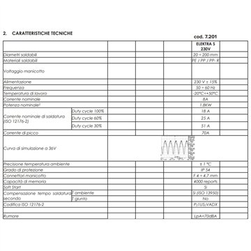 Saldatrice Elektra S Ø20-200 con scanner e USB