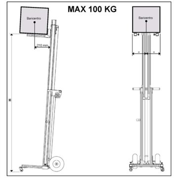 Carrello sollevatore 100 kg H 230 cm – Golia 2300