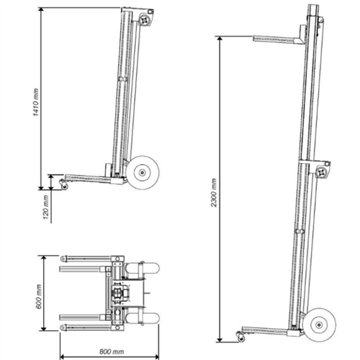 Carrello sollevatore 100 kg H 230 cm – Golia 2300