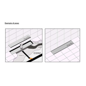 Canaletta inox piastrellabile 985 mm DN50 55 l/min