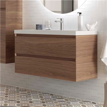 Mobile bagno sospeso 100 cm noce americano con 2 cassetti – Tania