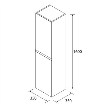 Colonna bagno sospesa 35x160 cm eucalipto oceania con 2 ante – Tania