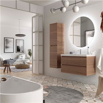 Colonna bagno sospesa 35x160 cm noce americano con 2 ante – Tania