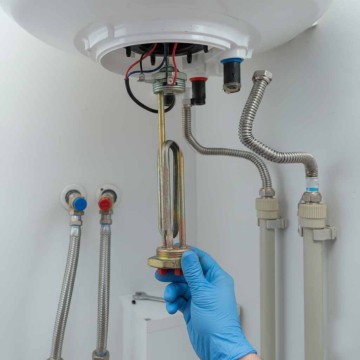 Resistenza elettrica acqua 1200W curvata su flangia 1"1/4 IMQ