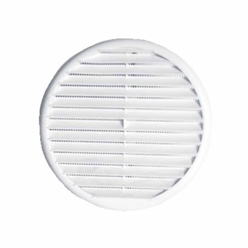 Griglia tonda in ABS bianca Ø146 foro 80÷125 con rete Idrobay