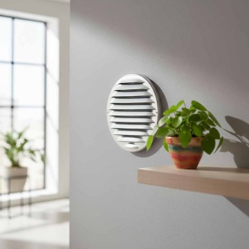 Griglia tonda in acciaio Ø147 foro 80÷125 con rete Idrobay