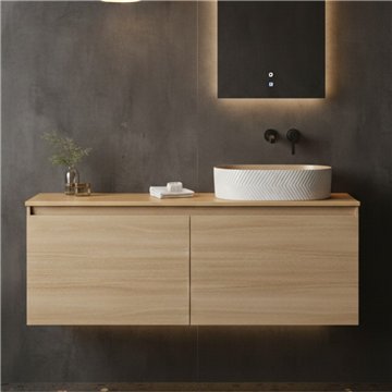Mobile bagno sospeso 120 cm rovere europeo con lavabo – Tania