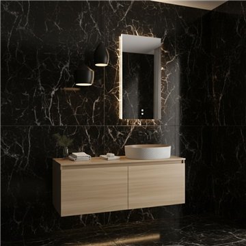 Mobile bagno sospeso 120 cm rovere europeo con lavabo – Tania