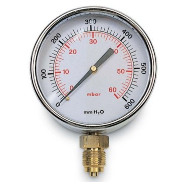 Manometro radiale Ø63 1/4" 250 mbar a membrana – EN 837-3 | Idrobay