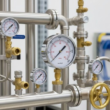 Manometro radiale Ø63 1/4" 100 mbar a membrana – EN 837-3