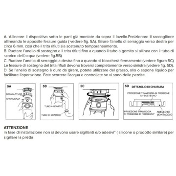 Tritarifiuti alimentare 370W induzione Ø3"1/2 Ø40 – SLC370C