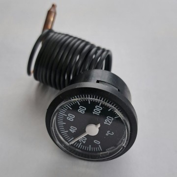 Termometro ad incasso Ø42 capillare 1,5 m 0–120°C – nero