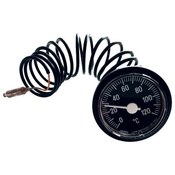 Termometro ad incasso Ø42 capillare 1,5 m 0–120°C – nero