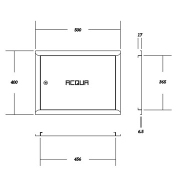 Sportello contatore acqua con cornice da incasso in lamiera zincata  H400mm x L500mm - Idrhaus