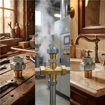 Giunto Isolante Dielettrico Ottone 1/2" per Utenze Acqua