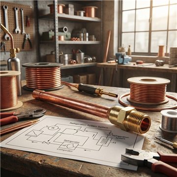 Raccordo con prolunga rame 1/4" SAE L90 mm Ø6