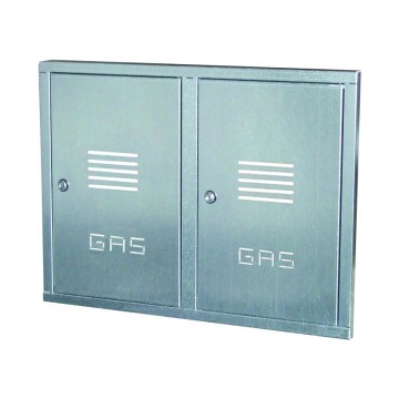 Doppio sportello contatore gas con cornice da incasso in acciaio inox sport.doppio cont.gas inox h50 l80