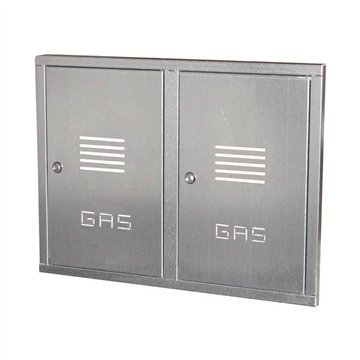 Doppio sportello contatore gas con cornice da incasso in acciaio inox sport.doppio cont.gas inox h70 l98