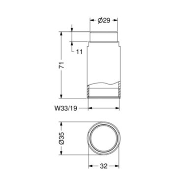 Kit prolungamento 30 mm per comando rubinetti temporizzati da incasso modello 9072 di Idral