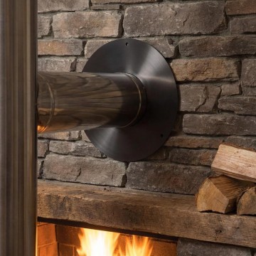 Rosone Coprimuro Smaltato Nero Ø80mm Lamiera Alte Temperature | Idrobay