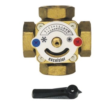 Valvola Miscelatrice 4 Vie 1" FF Rotore Farfalla 12,5kW PN6 | Idrobay