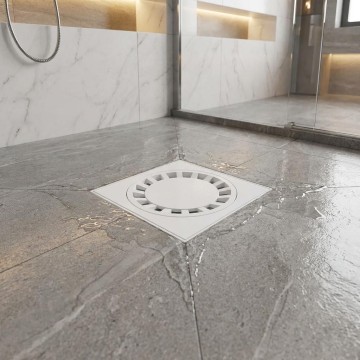 Chiusino Sifonato PVC Antishock 250x250 H87 Ø100 Grigio | Idrobay