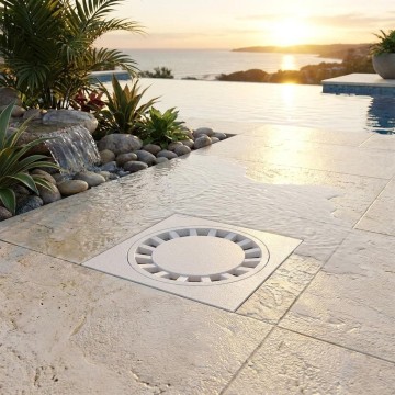 Chiusino Sifonato PVC Antishock 250x250 H87 Ø100 Grigio | Idrobay