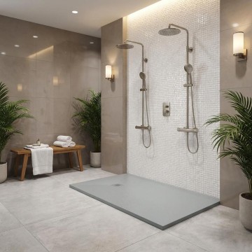 Piatto Doccia Zero 800x1700 Mineral Plane Cemento Antiscivolo | Idrobay