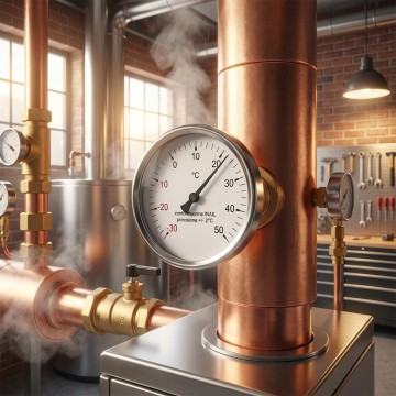 Termometro Bimetallico Ø80 Attacco Posteriore 1/2" | Idrobay