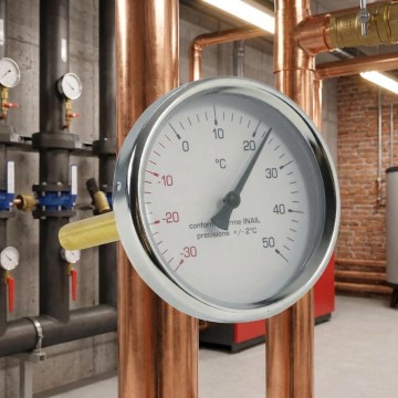 Termometro Bimetallico Ø80 Attacco Posteriore 1/2" | Idrobay