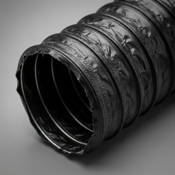 Condotto Flessibile Ø127 PVC Armato 10m Nero Classe 1 VMC