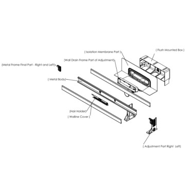 Canaletta Slot Wall Doccia Inox 100cm Scarico Verticale DN50 Magicflex
