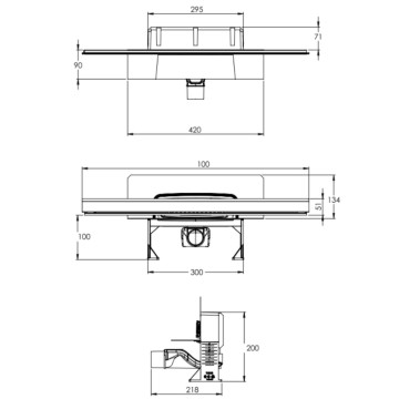 Canaletta Slot Wall Doccia Inox 100cm Scarico Verticale DN50 Magicflex