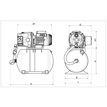 Gruppo Pressurizzazione 0.75kW 54l/min DAB AQUAJET 102 M-G
