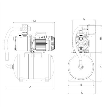 Gruppo Pressurizzazione Inox 0.55kW 47l/min DAB AQUAJET INOX 82 M-G