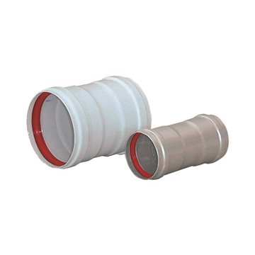 Giunto collegamento FF Ø60/100 L135 mm alluminio verniciato bianco