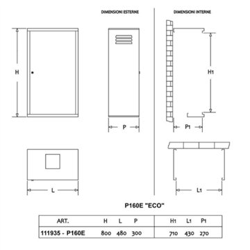 Cassone Copricaldaia BASIC in Kit – Lamiera Preverniciata – H 800 x L 480 x P 300 mm – Codice 111935