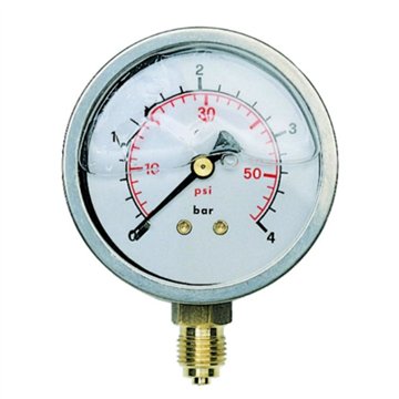 Manometro radiale ottone Ø63 mm 25 bar attacco 1/4" IP65